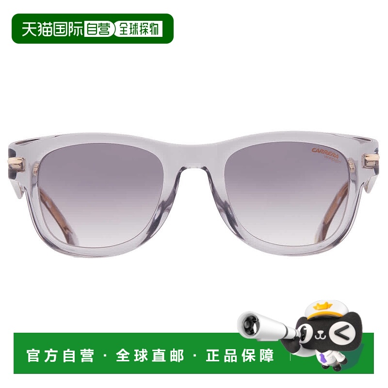 自营Carrera Grey Gradient Gold Mirror Square Men's Sunglasse