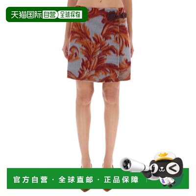 自营etroButton Detail Mini Skirt - brown 美国奥莱直发半身裙