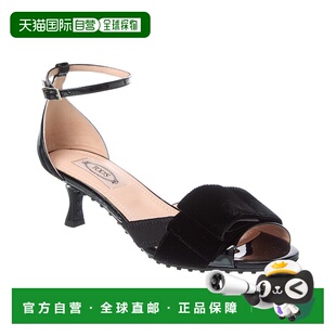美国奥莱直发高跟鞋 自营 黑色 sTOD标志专利凉鞋 细高跟 tod