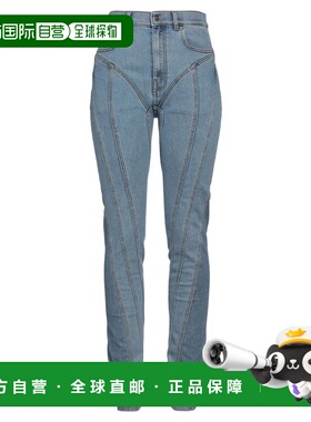 1h可退 【美国直邮】Thierry Mugler女士牛仔裤高腰紧身微弹徽标