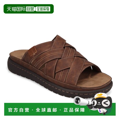 自营Dockers Mens Seville Open Toe Slide Sandal - dark tan 美