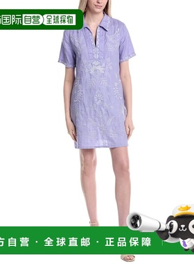 自营Johnny Was Winona Linen Dress - green 美国奥莱直发