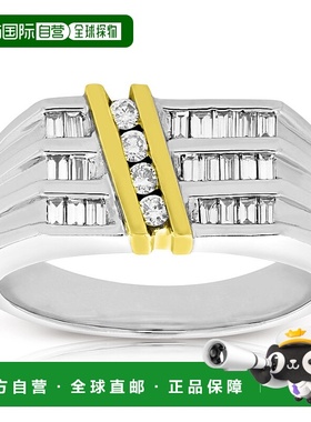 自营 vir jewels1/2 克拉男士钻石订婚戒指 14K 双色金 SI 净度 -