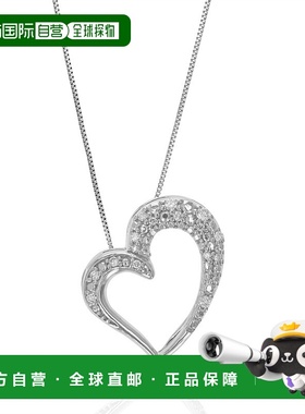 自营 vir jewels1/10 克拉实验室生长圆形切割钻石心形吊坠项链 .