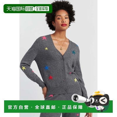 自营chinti & parkerGrey Wool-Cashmere Star Cardigan - grey