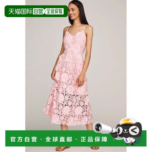 自营endless rose蕾丝中长款连衣裙-粉色 美国奥莱直发