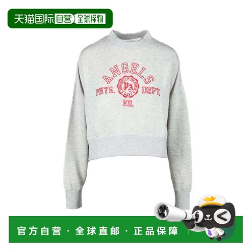 自营palm angels灰色短款运动衫，搭配醒目的红色标志-灰色 美国