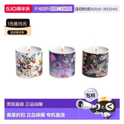 自营Johnny Was Fine Set Of 3 Votive Candles - multicolor 美