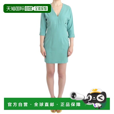自营Costume National 3/4 sleeved sheath Women's dress - gree