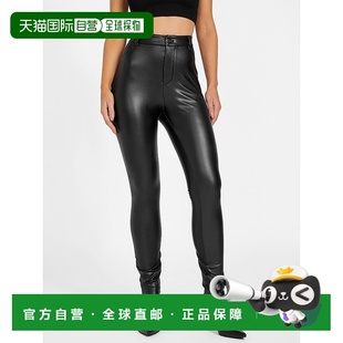 black 自营guessPolly Leggings Leather 美国奥莱直发 Faux