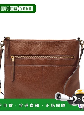 自营Fossil Women's Fiona Leather Crossbody - brown 美国奥莱