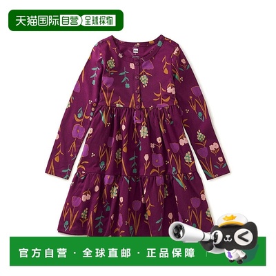 自营 Tea Collection Tiered Henley Dress - purple 美国奥莱直