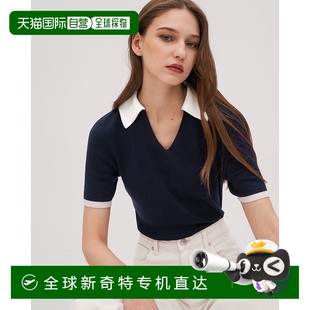 衫 女士真丝针织 Polo 美国 海军蓝 lilysilkTimeless 自营 Mei