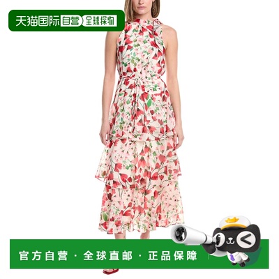 自营Julia Jordan Printed Chiffon Maxi Dress - white 美国奥莱
