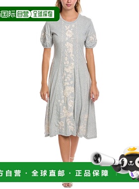 自营 johnny was约翰尼是缝针织迷笛连衣裙-灰色 美国奥莱直发