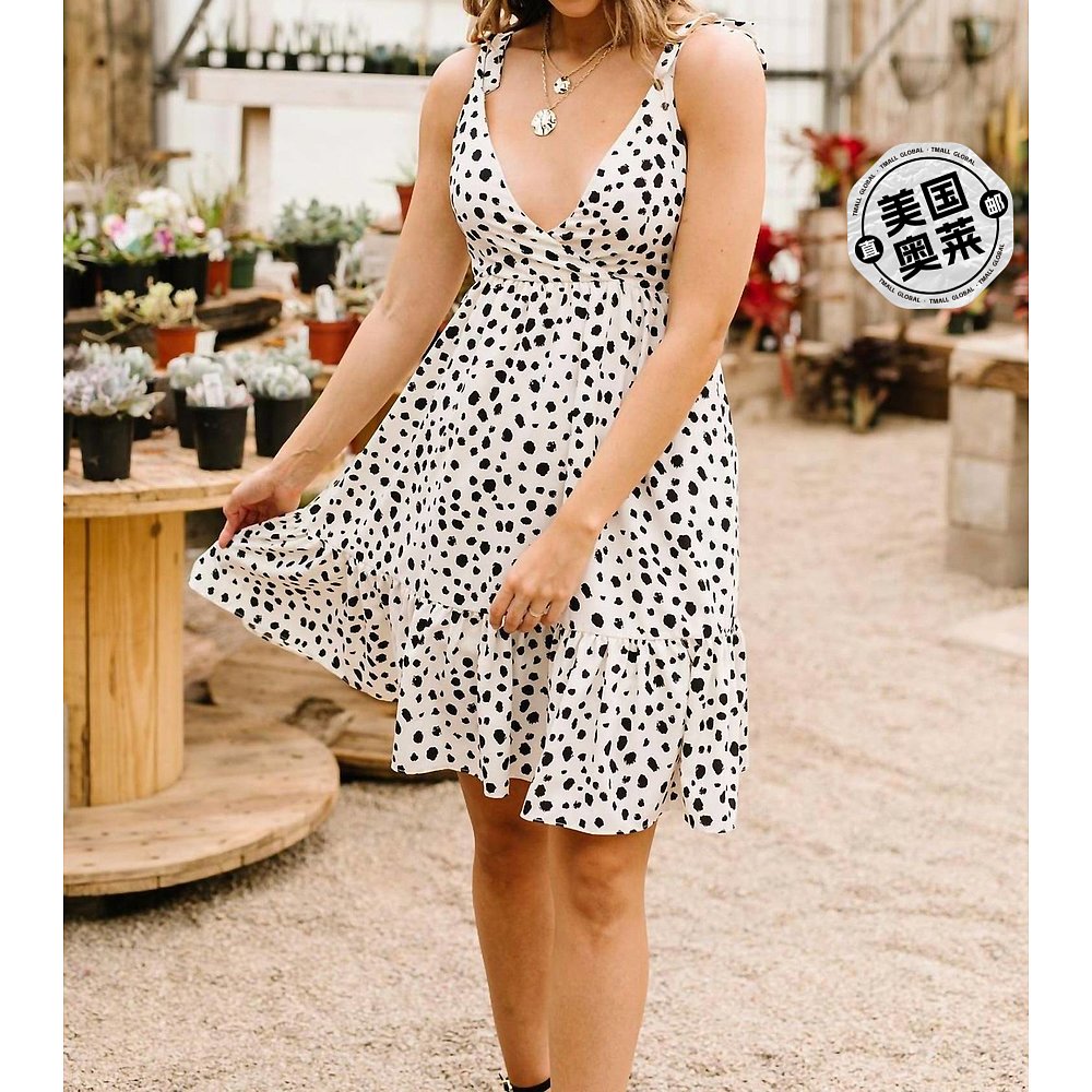 davi& daniDarling Dalmatian Spot Dress In White white【美