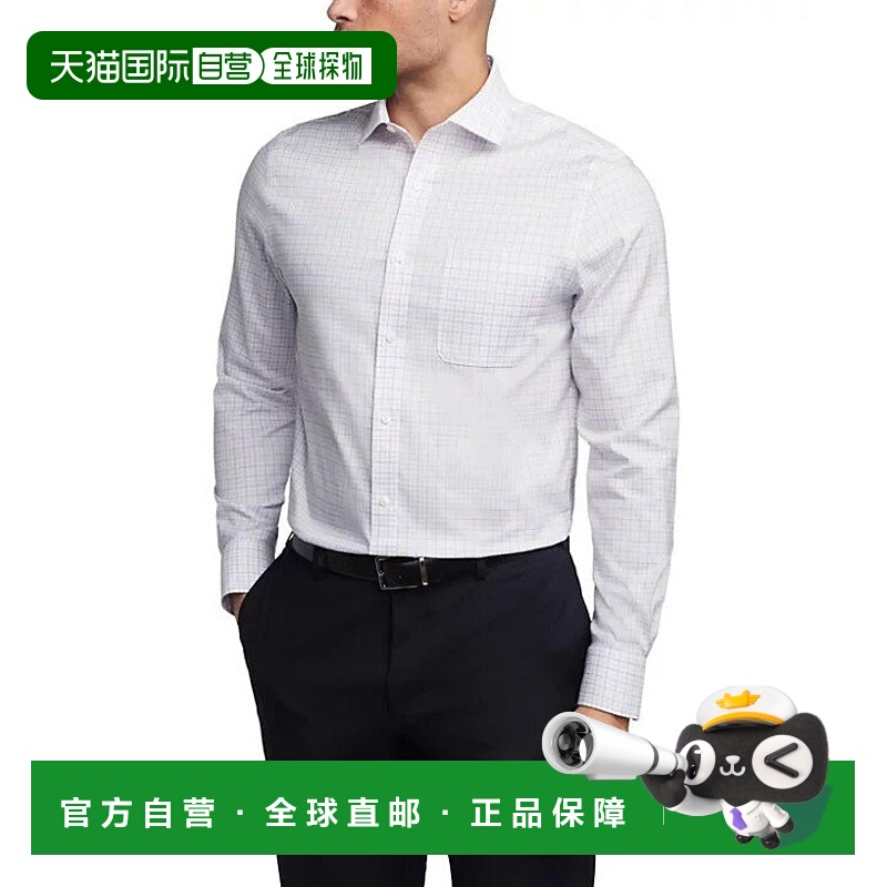 自营 tommy hilfiger汤米 希尔费格TH Flex衬衫男式白色格子牛津M