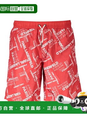 自营Karl Lagerfeld Polyester Men Men's Swimwear - red 美国奥