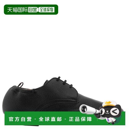 自营Bally Plume卵石纹皮革德比鞋-黑色 男鞋美国直发奥莱