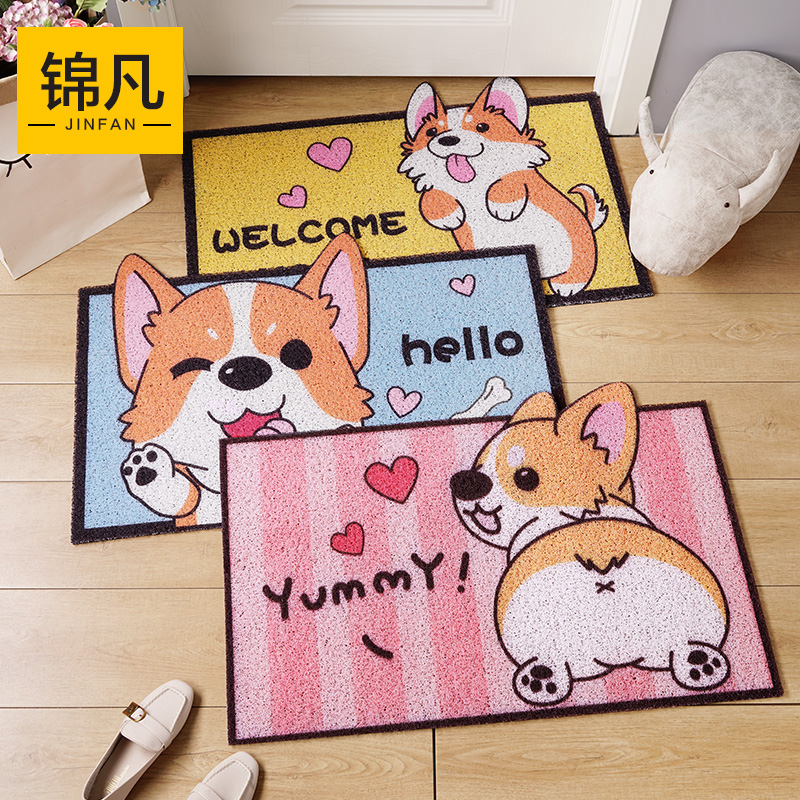 萌宠韩式柯基入门丝圈地垫家用门口防滑脚踏垫玄关入户门进门垫子,居家布艺,家用脚垫,淘宝优惠券,粉丝福利购,淘宝优惠卷