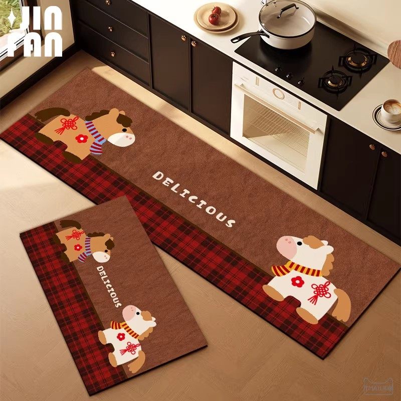 复古厨房地垫防滑防油可擦免洗硅藻泥吸水垫家用耐脏脚垫长条地毯,居家布艺,厨房地垫,淘宝优惠券,粉丝福利购,淘宝优惠卷