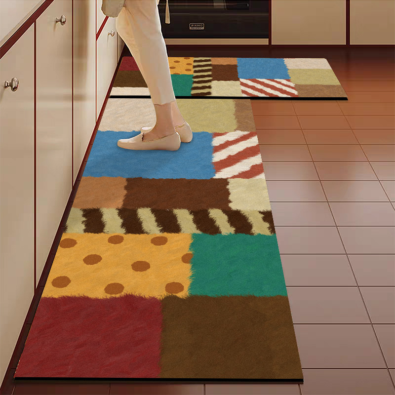 复古厨房地垫防滑防油可擦免洗硅藻泥吸水垫家用耐脏脚垫长条地毯,居家布艺,厨房地垫,淘宝优惠券,粉丝福利购,淘宝优惠卷