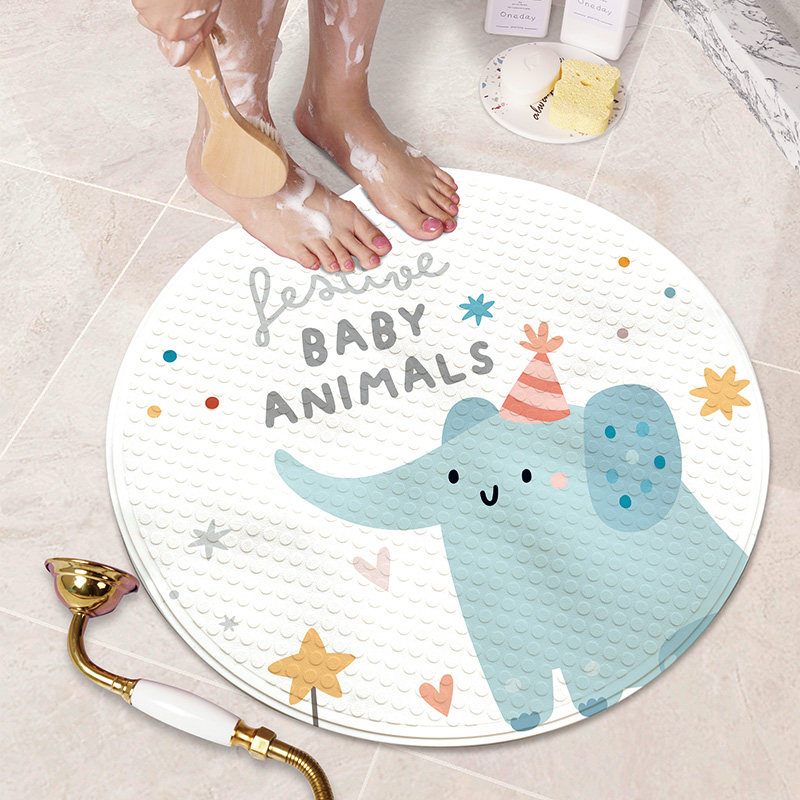卡通圆形浴室防滑垫家用卫浴淋浴房脚垫儿童洗澡垫子卫生间地垫