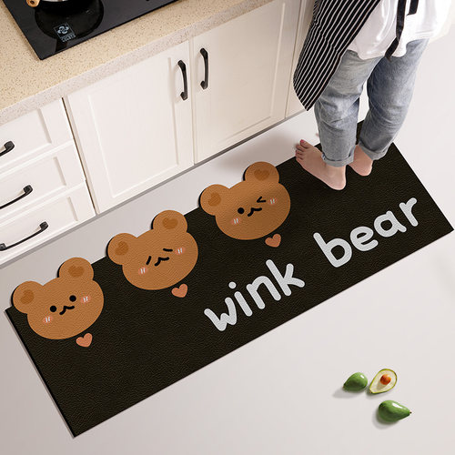 卡通小熊厨房地垫脚垫家用耐脏