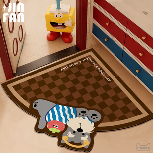 小狗扇形浴室专用吸水地垫防滑脚垫子卫生间厕所厨房门口转角地毯