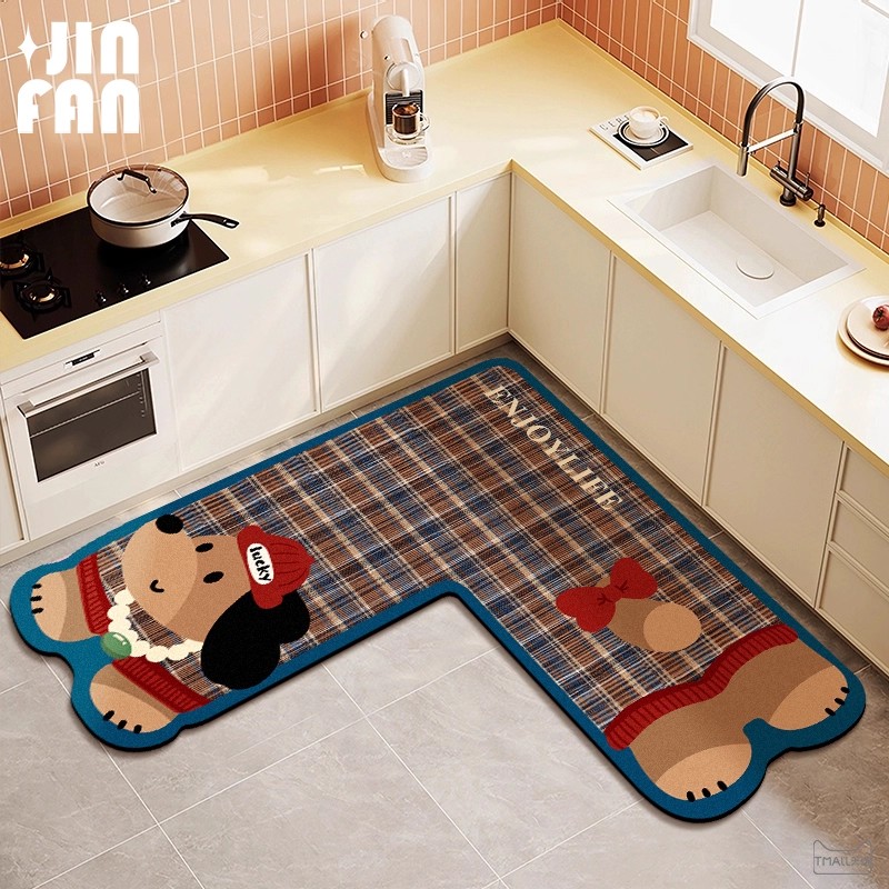 厨房硅藻泥L型吸水地垫转角地毯