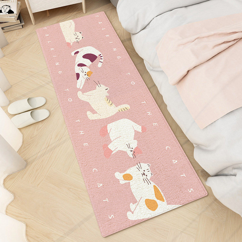 猫咪羊羔绒卧室床边满铺长条地毯儿童房榻榻米地垫家用客厅茶几毯,居家布艺,地毯,淘宝优惠券,粉丝福利购,淘宝优惠卷