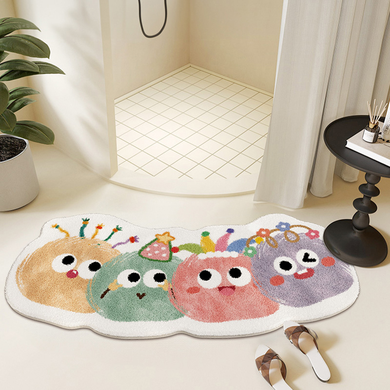 卡通弧形浴室吸水地垫家用