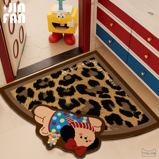 小狗扇形浴室专用吸水地垫防滑脚垫子卫生间厕所厨房门口转角地毯