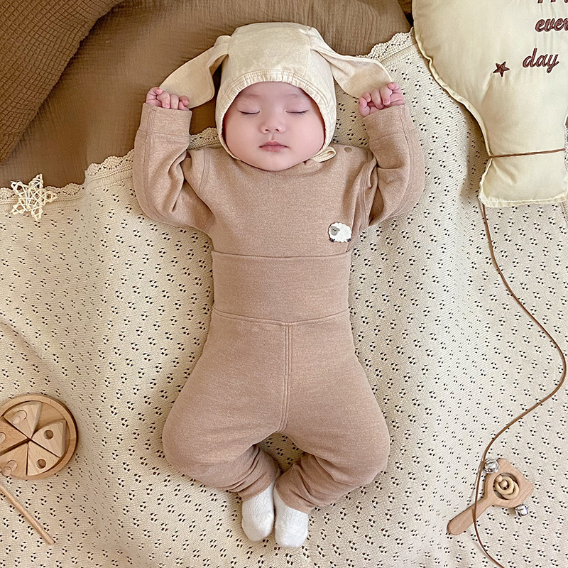 男女宝宝德绒高腰套装保暖内衣