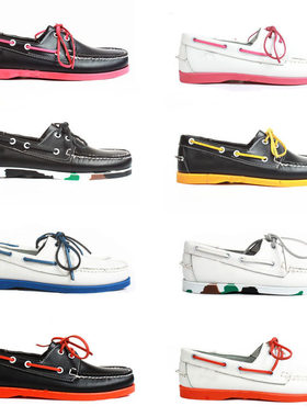 Men Boat Shoes复古板鞋系带帆船鞋豆豆透气乐福鞋手工男女船鞋潮