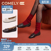 不累脚通勤职业鞋 康莉羊皮芭蕾单鞋 真皮平底浅口鞋 新款 女26春季