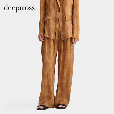 deepmoss缎感水泽打揽高腰长裤