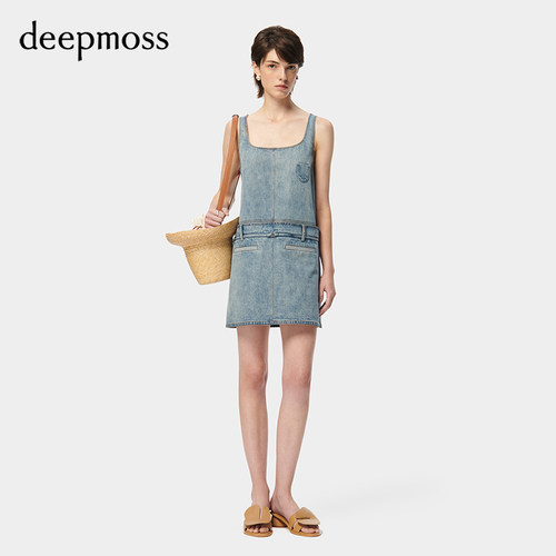 deepmoss时尚休闲牛仔背心裙