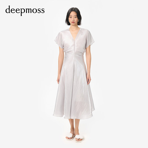 夏季优雅deepmoss连衣裙