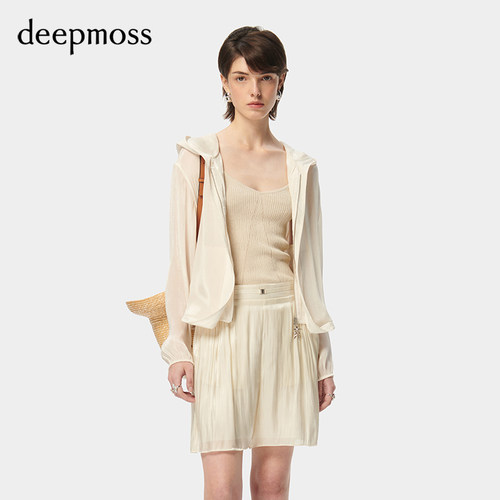 deepmoss缎感水泽百搭连帽外套