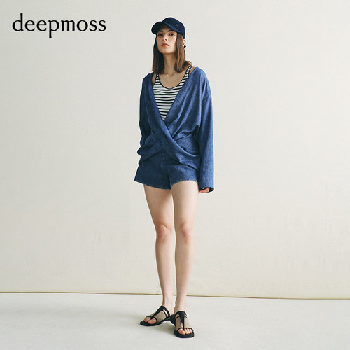 deepmoss水洗单宁休闲短裤