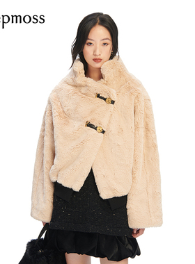 【deepmoss】设计感气质复古潮流女装时尚仿皮草廓形毛绒外套上衣