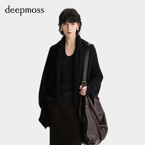 【deepmoss】设计感雾黑色翻领廓形外套