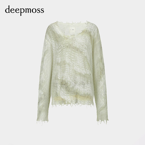 【deepmoss】2026秋冬新款烟波白混织上衣