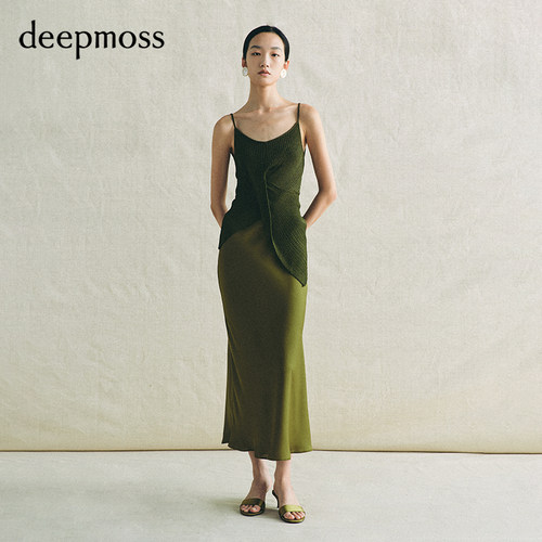 deepmoss新款靛青软壳纽结吊带