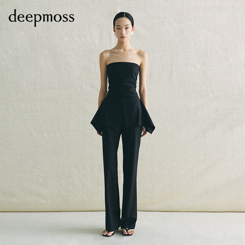 【deepmoss】【明星同款】2026春夏新品雾霭抹胸 衬衫腰头长裤