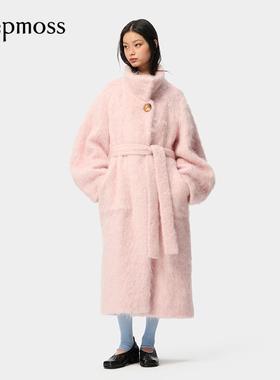 【deepmoss】优雅复古潮流女装时尚休闲气质茧型保暖长款毛呢大衣