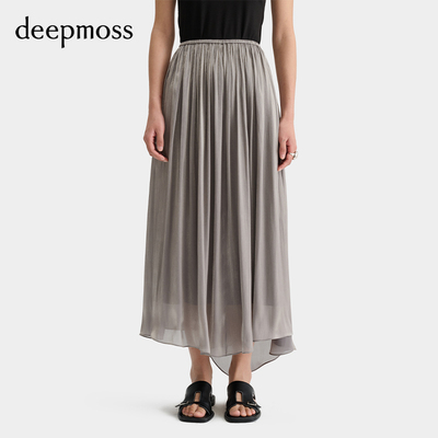 deepmoss缎感水泽不规则半裙