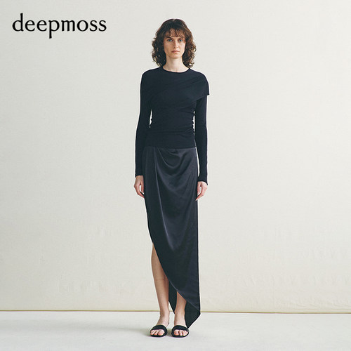 deepmoss软雕塑斜裁半裙