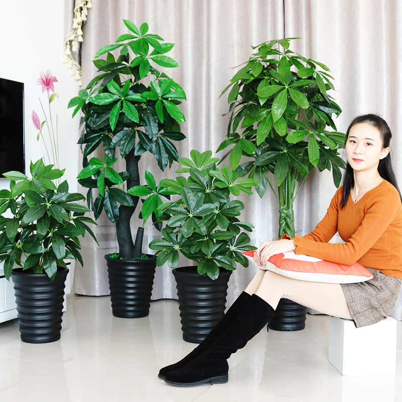假树仿真发财树植物大型落地盆栽树塑料假花客厅室内花装饰假绿植